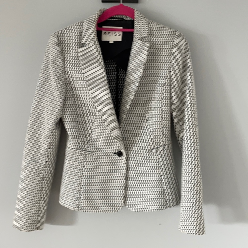 Black and white blazer